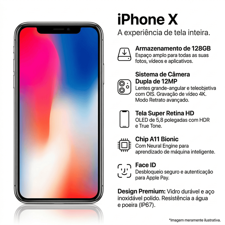 APPLE IPHONE X 128GB A++